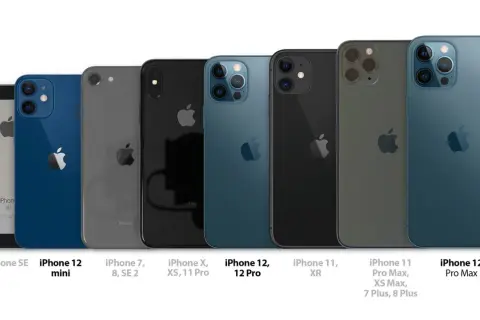 Porównanie iPhone'ów od SE do 12 Pro Max. Zobacz, jak iPhone 12 wymiary różnią się od starszych modeli.