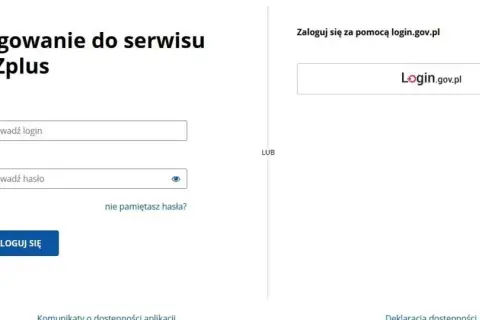 Ekran logowania do serwisu IRZplus, gdzie można wprowadzić login i hasło lub zalogować się przez login.gov.pl. Ułatwia to rejestrację zwierząt (IRZ).