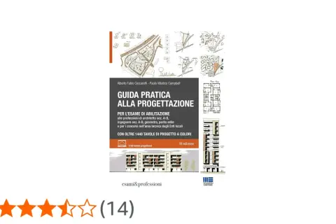 Guida pratica alla progettazione, con tavole a colori che illustrano il cemento architettonico e progetti edilizi.