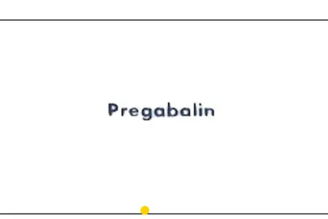 Napis "Pregabalin" na białym tle. Może to być nazwa leku, np. Pregabalin Sandoz, który pomaga w leczeniu bólu neuropatycznego.