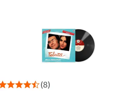 Vinile di Al Bano & Romina Power con la copertina di "Felicità", un testo che evoca gioia e ricordi.
