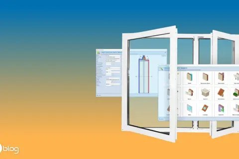 Finestra aperta mostra un software per calcolare la resistenza termica di ponti termici edilizi, con opzioni per diversi materiali e configurazioni.