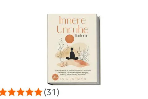 Buchcover "Innere Unruhe lindern" mit meditierender Figur. Hilft bei innerer Unruhe, was tun?