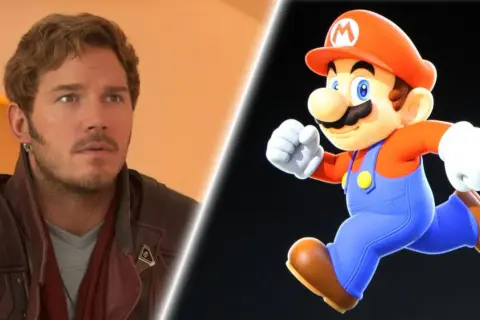 Chris Pratt, der die Besetzung von der Super Mario Bros. Film anführt, neben dem ikonischen Klempner.