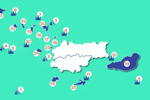 Mapa z zaznaczonymi miejscami, gdzie na weekend z Krakowa. Znajdź swój idealny cel podróży!
