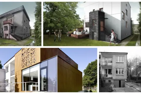 Przed i po: odnowiony dom kostka zyskał nowoczesny wygląd, zyskując nowe elewacje i detale architektoniczne.