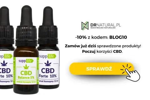 Trzy buteleczki z kroplomierzem z olejkiem CBD od Supp Life. Zniżka 10% na produkty, co valsacor. Poczuj korzyści CBD.
