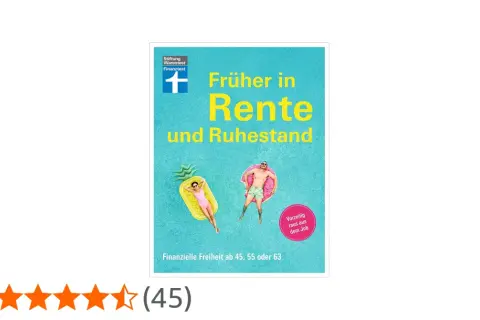 Buchcover: "Früher in Rente und Ruhestand" mit Menschen im Pool. Zeigt, wie man vorzeitig in Rente gehen kann.