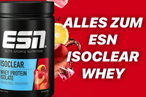 ESN Isoclear Whey Protein Isolate: Erfrischender Kirsch-Zitronen-Geschmack, laktose- und zuckerfrei. Was bringt Isoclear? Reine Proteine für deinen Erfolg.