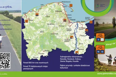 Mapa Pomorskich Tras Rowerowych, w tym trasa rowerowa Ojcowski Park Narodowy. Zaplanuj swoją przygodę!