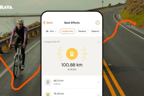 Aplikacja Strava pokazuje rekordowy dystans 100.88 km na rowerze.