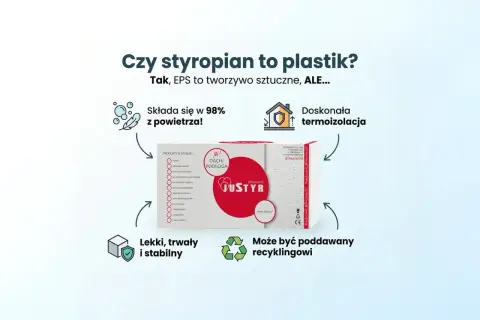 Czy styropian to plastik? Tak, EPS to tworzywo sztuczne, ale składa się w 98% z powietrza, jest lekki, trwały i stabilny, a także doskonale termoizoluje i może być poddawany recyklingowi.