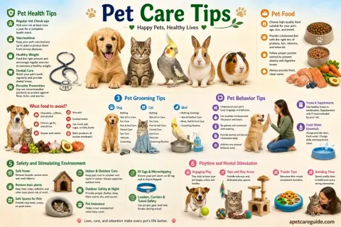 Learn how to take care of a dog with these comprehensive pet care tips covering health, grooming, behavior, food, safety, and playtime.