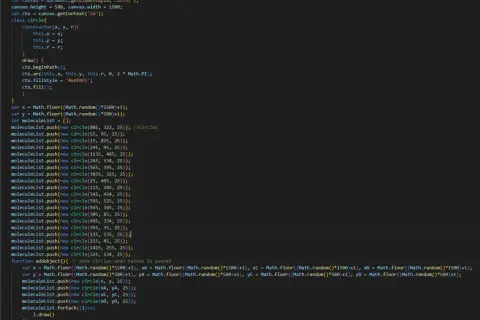 Code JavaScript pour supprimer un élément d'un tableau de cercles. La fonction `addobject` ajoute de nouveaux cercles.