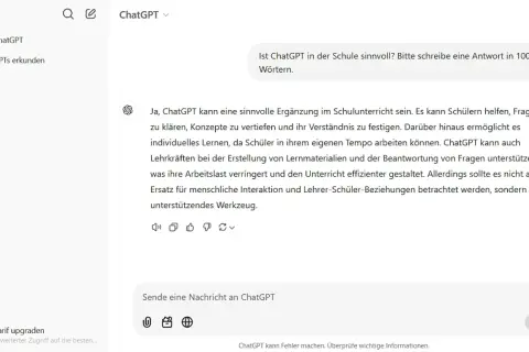 ChatGPT in der Schule: Ein Werkzeug zur Unterstützung von Schülern und Lehrern. Es hilft beim Klären von Fragen und individuellem Lernen.