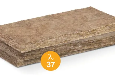 Płyty z wełny mineralnej, z czego jest ten materiał izolacyjny, mają lambda 37.