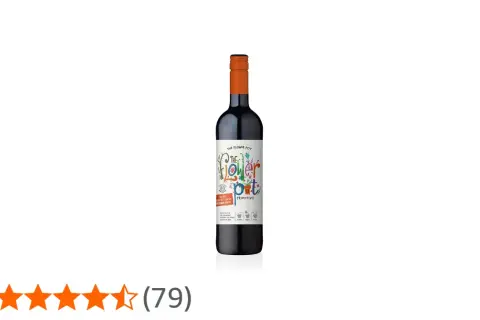 Flasche "The Flower Pot Primitivo" Wein mit bunter Etikettierung. Primitivo bei Wein steht für eine rote Rebsorte, bekannt für fruchtige Aromen.