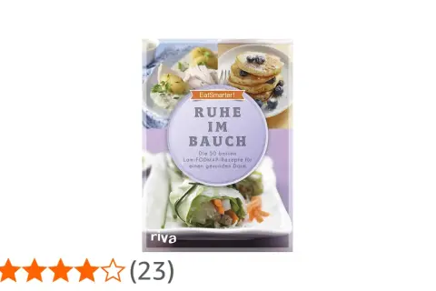 Buchcover "Ruhe im Bauch" mit leckeren Low-FODMAP-Rezepten für einen gesunden Darm.