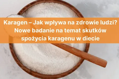 Biały proszek w drewnianej misce. Czy karagen jest szkodliwy? Nowe badanie analizuje wpływ spożycia karagenu na zdrowie ludzi.