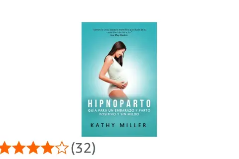 Mujer embarazada sonríe, sosteniendo su vientre. Portada del libro "Hipnoparto: Guía para un embarazo y parto positivo y sin miedo", que enseña a dar a luz con confianza.
