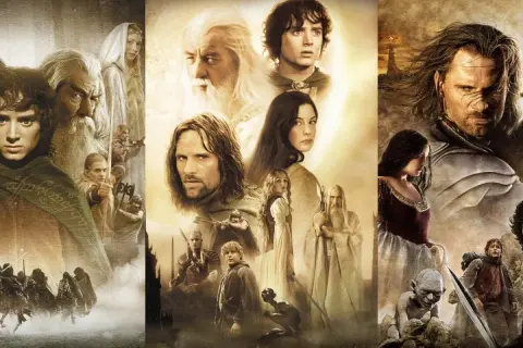 Die Helden des Herrn der Ringe Stream-Epos: Frodo, Gandalf, Aragorn, Arwen und Gollum vereint.