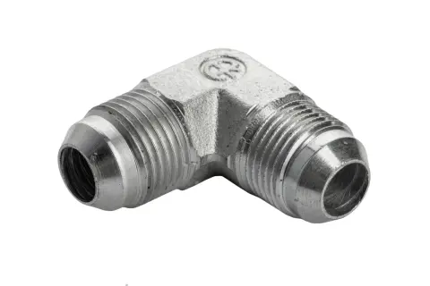 Metalowy kolanko hydrauliczne z gwintami. Różne rozmiary gwintów hydraulicznych są kluczowe dla szczelnych połączeń.