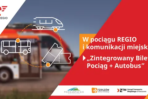 Zintegrowany bilet na pociąg i autobus w Rzeszowie, łączący podróż z Krakowa Balic.