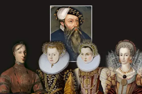 Gustav Vasa, omgiven av sina drottningar. Hans död är en del av Sveriges historia.