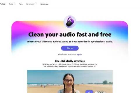 Adobe Podcast offers a free noise reduction plugin to clean your audio fast. Enhance your recordings for professional studio sound.