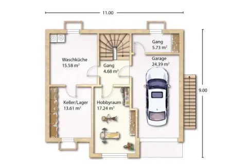 Vielfältige grundrisse für einfamilienhaus mit keller und garage entdecken