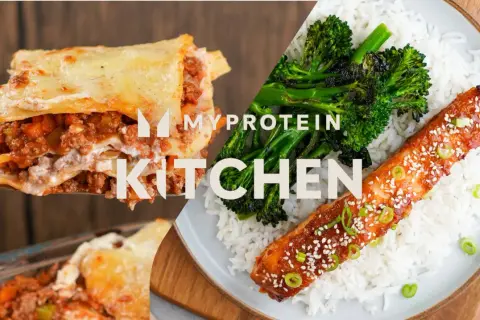 Lasagne und Lachs mit Reis und Brokkoli – leckere proteinreiche Rezepte aus der Myprotein Kitchen.