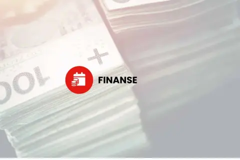 Stos banknotów 100 zł z ikoną kalendarza i napisem FINANSE. Pit 6.