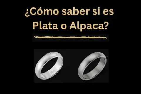 Dos anillos, uno con "925" grabado, para diferenciar plata de alpaca y evitar alergia a la plata.