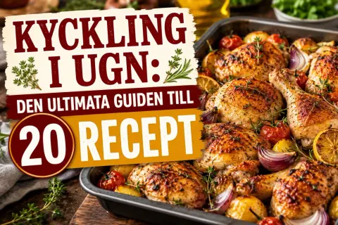 Ugnsbakade kycklinglår med grönsaker. Perfekt kycklinglår temperatur för en saftig måltid.