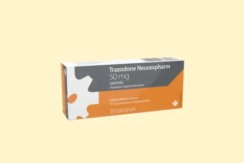 Opakowanie leku Trazodone Neuraxpharm 50 mg, zawierające 30 tabletek z trazodonem chlorowodorkiem.