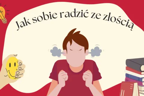Chłopiec zły, dymi mu z uszu. Jak rozładować złość? Pomaga uśmiechnięta buźka i książki.