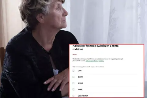Kalkulator renty rodzinnej po ojcu z KRUS. Starsza kobieta w żałobie szuka informacji o świadczeniach.