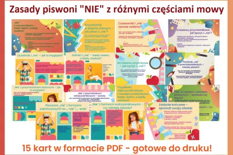 Zasady pisowni "nie" z różnymi częściami mowy.