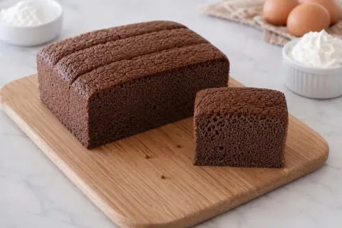 Un moelleux gâteau japonais au chocolat, prêt à être dégusté. Une recette simple pour un dessert aérien.