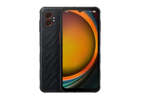 Wytrzymały smartfon Samsung Galaxy Xcover Pro z podwójnym aparatem i wyrazistą fakturą obudowy.