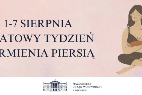 1-7 sierpnia - światowy tydzień karmienia piersią. Ilustracja matki karmiącej dziecko.