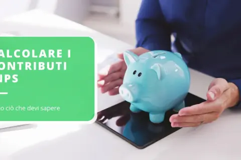 Calcolare i contributi figurativi INPS: una guida per capire come funzionano e cosa sono, con un salvadanaio azzurro a simboleggiare il risparmio.