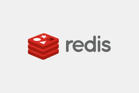 Logo Redis, czyli co to jest? Czerwone, warstwowe pudełko z kształtami i napis "redis".