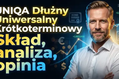 Mężczyzna w białej koszuli, analiza UNIQA Dłużny Uniwersalny Krótkoterminowy, wsparcie finansowe.