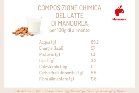 Composizione chimica del latte di mandorla: acqua, energia, proteine, lipidi, colesterolo, carboidrati, fibra. Informazioni utili per chi valuta il latte di mandorla controindicazioni.
