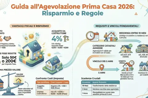 Guida all'agevolazione prima casa 2026: acquisto immobile da società, con vantaggi fiscali, requisiti e vincoli.
