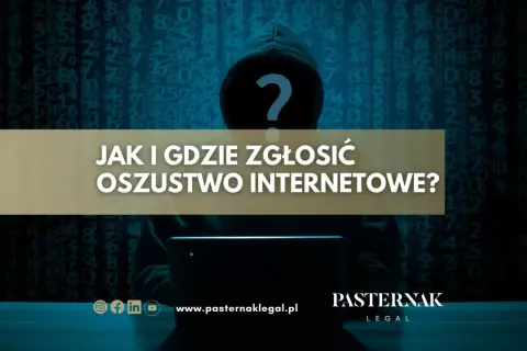 Sylwetka hakera z pytajnikiem na twarzy, na tle kodu. Informacja: Jak i gdzie zgłosić oszustwo internetowe.