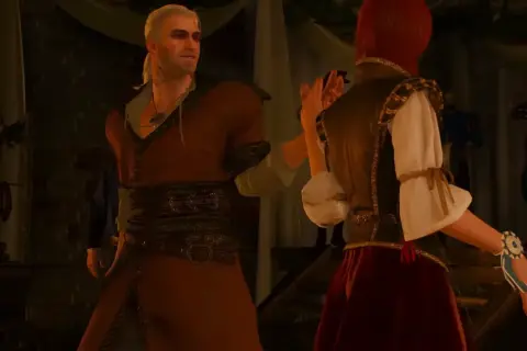 Geralt z Rivii w karczmie, czas na hulaj dusza wiedźmin 3.