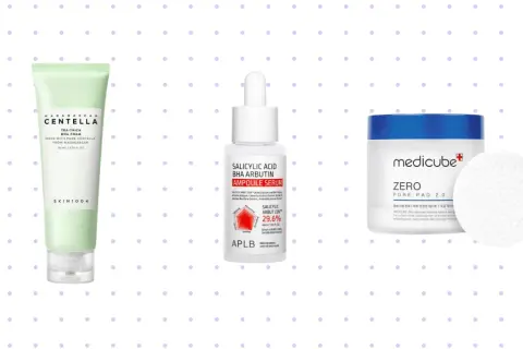 Pielęgnacja z niacynamidem i kwasem salicylowym: pianka z centellą, serum z kwasem salicylowym i arbutyną, płatki do porów.