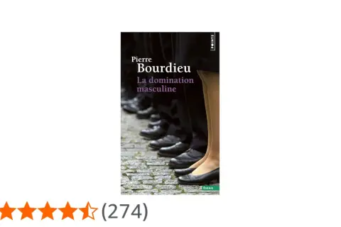 Couverture du livre "La domination masculine" de Pierre Bourdieu, montrant une rangée de jambes d'hommes en costume et une jambe de femme en jupe.
